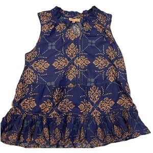 Philosophy Boho Career‎ Office Sleeveless Blouse XL Ruffled Feminine Flowy Chic